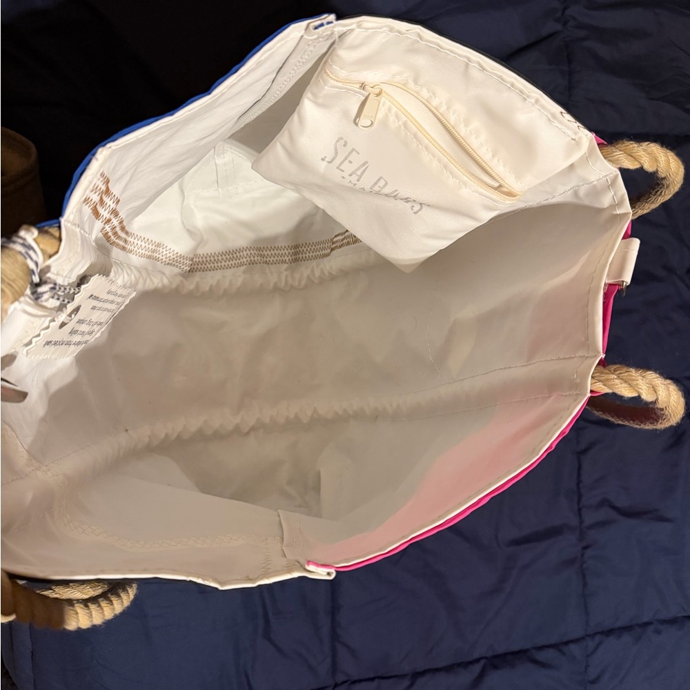 Chic Black, Pink, and Blue Tote Bag - Picture 4 of 4